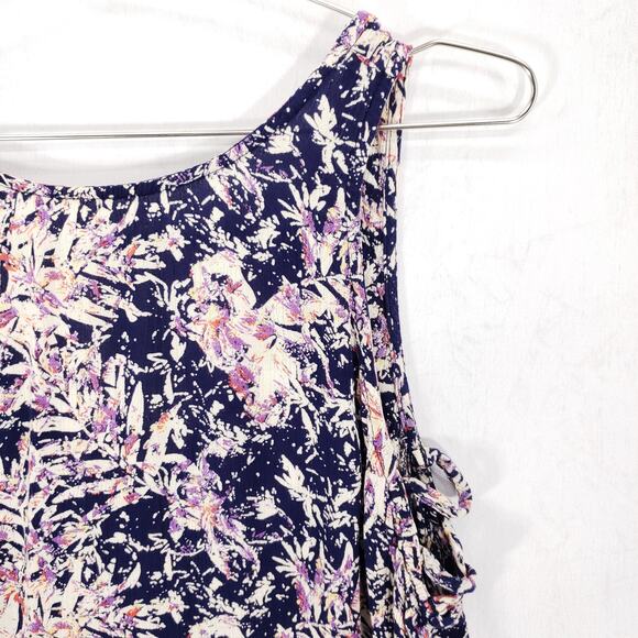 ROXY Tank Dress Womens Small Multicolor Floral Sleeveless Fit Flare Swing Mini - Picture 4 of 8